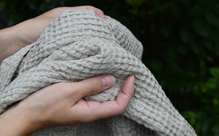 【日本製】リネンタオル バスタオル1枚＆フェイスタオル2枚セット 遠州織物 リネン100％ ワッフル織り　　 高級タオル 吸水性 速乾性 抗菌性 防臭性 乾きやすい ふっくら 