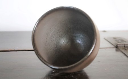 あんじ窯 陶  井口の（ペア）黒陶丸碗 口径9cm 高さ8cm