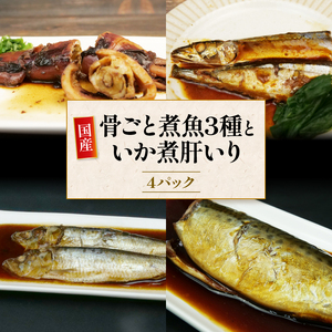 煮魚 骨ごと 3種 いか煮肝入り 1杯 冷凍 煮魚