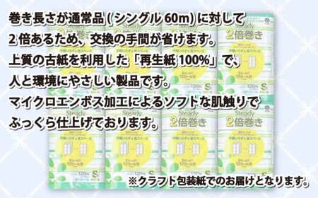 【2025年1月発送】 トイレットペーパー 48ロール シングル 2倍巻き 6ロール 8パック 96ロール 分 無香料 長持ち 沼津 鶴見製紙 10000円