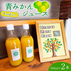 果汁 100％ みかん ジュース  500ml × 2本 青みかん ジュース ストレート 西浦 みかん オレンジ すっぱい 酸っぱい 飲み物 蜜柑 静岡 沼津 自然農