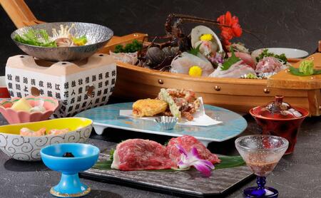 【平日月曜日~木曜日限定】伊勢海老のお造り付、源泉かけ流し温泉【熱海温泉 湯の宿 平鶴(ひらつる)ペア1泊2食付き】