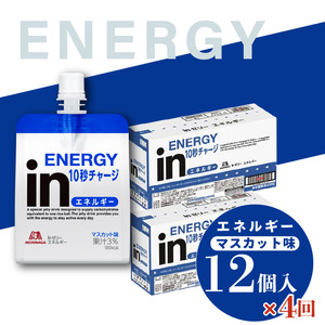 定期便 4回 inゼリー エネルギー 12個入り マスカット 味 180g×12個 インゼリー ゼリー飲料 まとめ買い 森永製菓 栄養補給 10秒チャージ スポーツ エネルギー補給 アスリート  飲むゼリー 小腹 栄養補助食品 非常食 静岡県 三島市