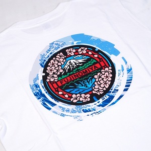 0014-74-06 富士宮市 マンホールTシャツ 波 (白) : Mサイズ