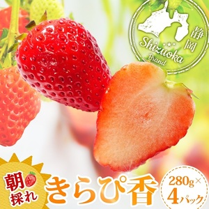 0018-106-01 富士宮市産 いちご きらぴ香 280g×4P 計1120g