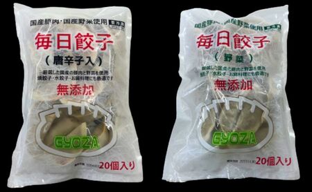 安心安全の無添加冷凍ぎょうざ!6種(キャベツ・唐辛子・ニンニク・野菜・レタス・生姜)合計120個! 加工食品 惣菜 冷凍惣菜 おかず 中華 国産豚肉 国産野菜 鍋料理