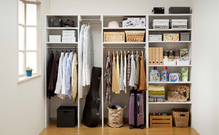 高さ2m壁面フリーラック 幅80cmホワイト インテリア お部屋 オープン型 大型収納 スーツケース 収納ボックス 出し入れ ワイド 免震補助バンド 安心