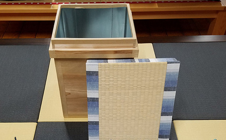 茶いどBOX + 遠州綿紬　小座布団２枚セット