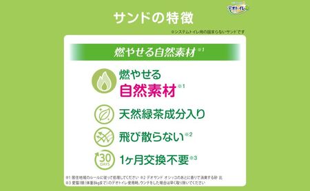 猫 トイレ デオトイレ 4L×2袋 6ヶ月定期便 緑茶成分入り消臭・抗菌サンド 静岡県 島田市