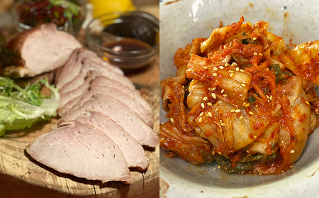 自家製 焼豚（約400g）・キムチ（500g）セット【配送不可：北海道・沖縄・離島】 お肉 豚肉