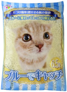 紙の猫砂 LOVEにゃんブルーでキャッチ 6.5L×7袋 色が青に変わる しっかり固まる 燃えるゴミ 水洗トイレ使用不可 ニャン 猫 ネコ ねこ まとめ買い ペット用 消耗 衛生 防災 備蓄 日本製 国産 SDGs サノテック 静岡 富士市 [sf024-018]