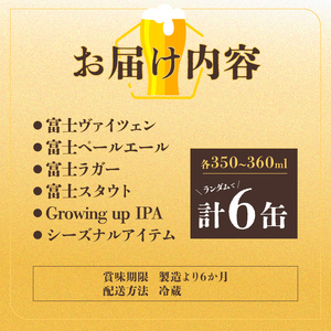 【富士ヴァイツェン金賞受賞】缶ビール Rough & LaughBrewing ランダム 6本セット (各350～360ml) クラフトビール 飲み比べ ヴァイツェン ペールエール ラガー スタウト IPA シーズナル 冷蔵発送 アルコール 飲料 富士市 [sf082-001]