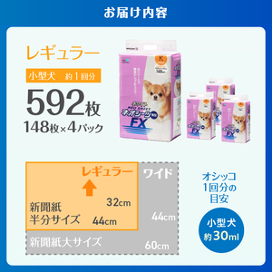 ネオシーツFX ホワイト レギュラー 148枚 4パック ペットシーツ 薄型 すばやく吸収 おしっこ チェック ペット 犬 猫 健康 圧縮コンパクト包装 消耗品 日用品 防災 備蓄 静岡県 富士市 [sf002-304] 