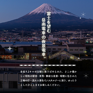 【お申込み前にご連絡を】全駅から「富士山が望める」地方鉄道 ～岳南電車応援事業～ I 富士を望む岳南電車の夜景電車体験ツアー券 《1名様》 乗車券 特別運行 工場夜景 景色 富士山 列車 静岡県 富士市 [sf002-427]