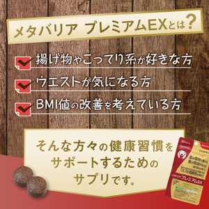 メタバリアプレミアムEX 定期便 全2回 3ヶ月毎発送 240粒 3袋セット サプリメント ダイエット サラシア 機能性表示食品 食物繊維 BMI 脂肪 内臓脂肪 体重 ウエスト 糖 腸内環境 おなか ビフィズス菌 富士フイルム 静岡県 富士市 [sf001-257]