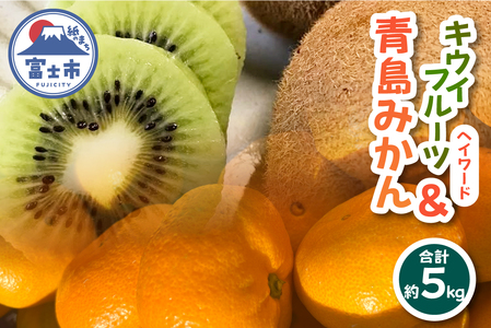 みかん(約3kg)＋キウイ(約2kg) 詰め合わせ セット フルーツ 果物 青島みかん 蜜柑 ヘイワード 1箱 期間限定 静岡県 富士市産 [sf001-006]