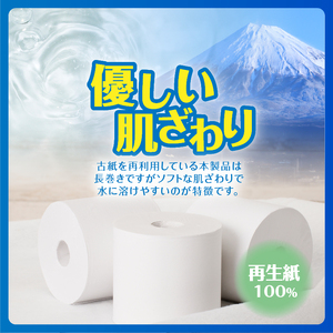 長巻き トイレットペーパー 「エコロジー」 シングル 96ロール (6R×16P) (1ロール200m) 芯なし ソフト 大容量 省スペース コンパクト 防災 備蓄 災害 SDGs 日用品 消耗品 生活用品 無地 無色 富士市 [sf002-034]