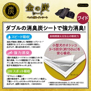 金の炭シート ペット用トイレシーツ ワイド40枚×4袋 ダブルの消臭炭シート 強力消臭（1298）