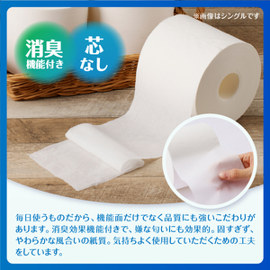 【160ロール相当】なが～く使える 5倍巻き トイレットペーパー 「ペンギン」 ダブル 32ロール (4R×8P) (1ロール 125m) パルプ100％ 超ロング エコ 長持ち 災害 備蓄 防災 長巻き 芯なし 無地 無香料 日用品 消耗品 生活用品 富士市 [sf002-070]