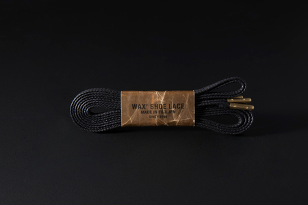 WAX' SHOE LACE -FLAT-＆ -ROUND-　 人気のブラック２足セット（1501）