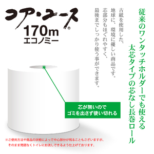 コアユース シングル 170ｍ ６ロール×8パック 芯なし 48個 長巻 春日