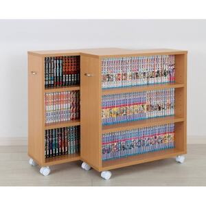 押入れ本棚　キャスター付きコミック収納庫[2台セット](ナチュラル) MW-J60N_押入れ 本棚 キャスター付き_【1413996】