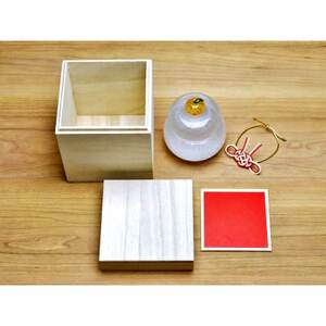 ムクガラス鏡餅置物(大)台座にもなる桐箱付_鏡餅 ムクガラス ギフト_【1417356】