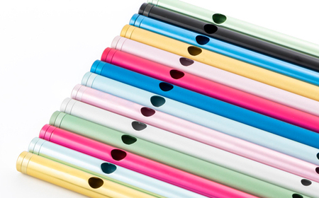 洒楽斎「SYARAKUSAI」アルミ製横笛(ピンク　つやあり)_装飾品・工芸品   _【1431025】