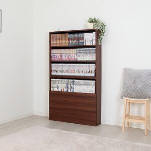 薄型 木製コミックラック(ブラウン) ELC-7919MB_雑貨・日用品  家具・インテリア _【配送不可地域：沖縄県】【1435913】