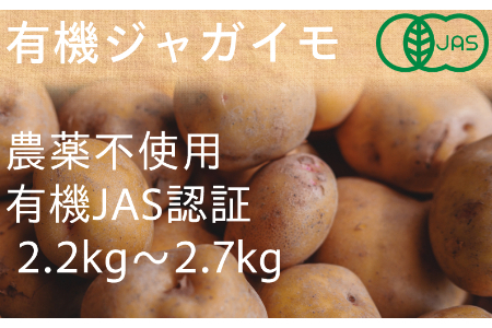 【夏季限定】有機ジャガイモ 2.2㎏～2.7㎏ （6月・7月・8月発送）農薬・化学肥料不使用 有機JAS認証 オーガニック 野菜 じゃがいも 馬鈴薯 ばれいしょ アンデスレッド キタアカリ メークイン 2132