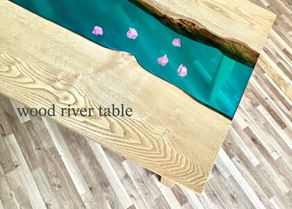 テーブル レジンテーブル  WOOD RIVER TABLE  栗の木
