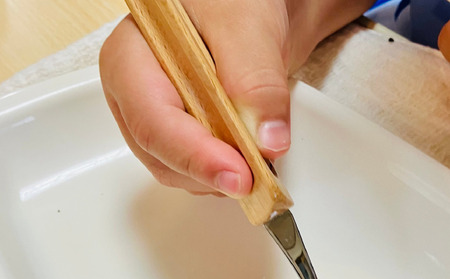 スプーン すぷうんおばちゃん の 三角 スプーン 左利き ネコ こども 持ち方 木製 食器 カトラリー 藤枝市 静岡県  |    