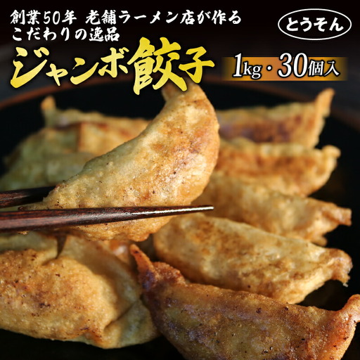 【創業50年 老舗ラーメン店が作る】手作り ジャンボ 冷凍餃子 30個入り 餃子 冷凍 冷凍食品 ぎょうざ ギョウザ ギョーザ おつまみ 静岡県 藤枝市