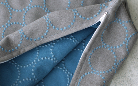 クッション おしゃれ タンバリン グレー(ブルー) 正方形 クッション