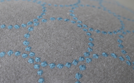 クッション おしゃれ タンバリン グレー(ブルー) 正方形 クッション