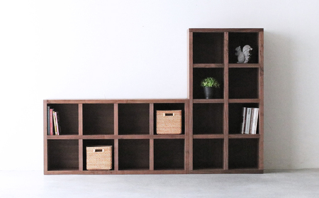 オープンラック 木製 ウォールナット材 幅76 奥行38 高さ148 CBS-189-WN