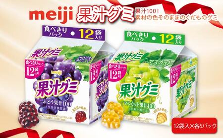 明治 果汁グミ スマートパック ぶどう ＆ マスカット 163ｇ× 各5個 | グミ