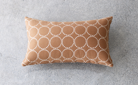 ミニクッション 長方形 タンバリン生地 キャメル ミニクッション