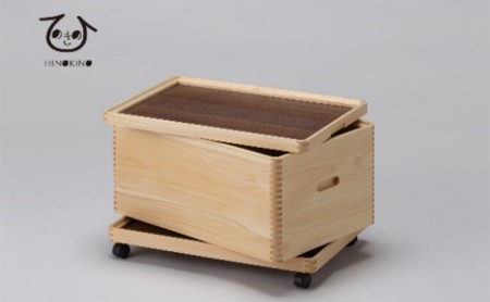 収納 ボックス 木製 ひのき オープン 1段 キャスター 付き 小物入れ ケース ラック 道具箱 蓋付き 組み合わせ おしゃれ 整理 インテリア 家具 サイドテーブル 市川木工 ひのきの 桧 ウッド Cセット 日用品 静岡県 藤枝市  |    