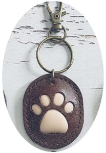 本革 にく球キーホルダー PUNI 1個 ブラウン 肉球