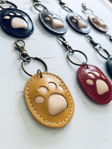 本革 にく球キーホルダー PUNI 1個 ブラウン 肉球