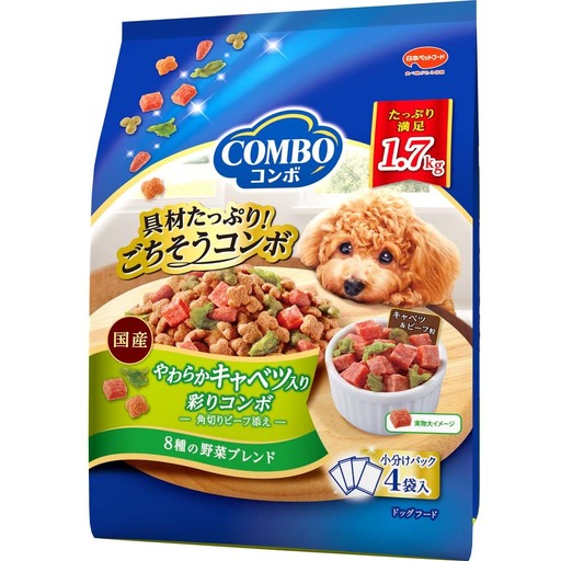 コンボ ドッグ やわらかキャベツ入り 1.7kg ｘ8(ケース単位) ドッグフード 10,360円