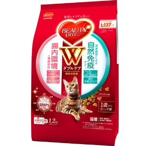 ビューティープロ キャット Ｗケア 腸内・自然免疫ケア 1.2kg ｘ8(ケース単位) キャットフード