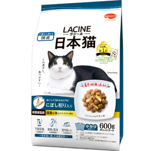 ラシーネ 日本猫 にぼし削り入り 600g ｘ10(ケース単位) キャットフード