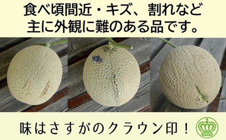 【12ヶ月定期便】クラウンメロン(訳あり)1玉入 メロン デザート グルメ 果物 フルーツ 季節の果物 スイーツ 袋井市 静岡県