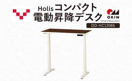 Holis コンパクト電動昇降デスク DD-HC12065-DW 机 デスク リモートワーク 在宅 テレワーク パソコンデスク 電動 昇降 ワークデスク 収納 書斎 静岡 袋井市