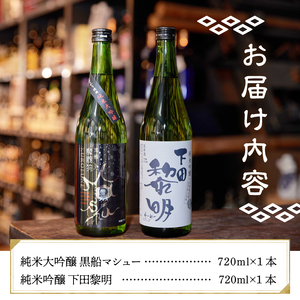 下田地酒 純米大吟醸と純米吟醸２本セット （黒船マシュー 720ml×1・下田黎明720ml×1）