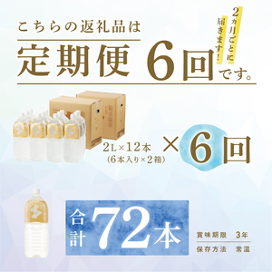 飲む温泉　観音温泉　2L(6本入)　2ケース　定期便　（1年間で6回）