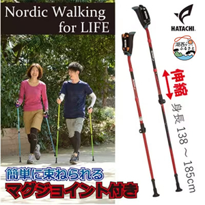 DFPプログレッシブズーム2　赤色　ノルディックウォーキングポール　製品安全協会認定基準SG合格品_雑貨・日用品 アウトドア用品 スポーツ・アウトドア用品 _【1386442】