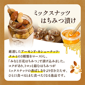 浜名湖ほとりの天然はちみつ みなと百花はちみつ 300g・ミックスナッツはちみつ漬け 160g　2本_調味料 はちみつ  ハチミツ 蜂蜜_【1390859】